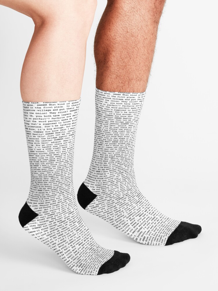 Shrek 2001 Entire Script Socks By Ru83281 Redbubble - roblox alone script