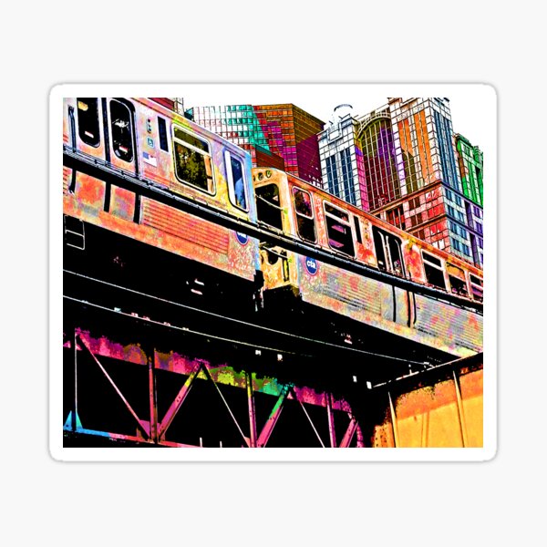 Item preview, Chicago L, Chicago el - series: 2 - CTA - Chicago gifts - Chicago sticker - Chicago art designed and sold by thecheekypixel.