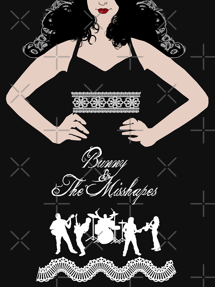 Thumbnail 3 of 3, Baseball ¾ Sleeve T-Shirt, Bunny & The Misshapes (Dark Tees) designed and sold by TheRandomFactor.