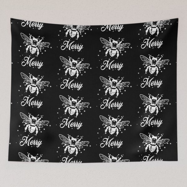 Item preview, Bee merry typography text art quote by Word Fandom - wordfandom designed and sold by Kerry Pritchard.