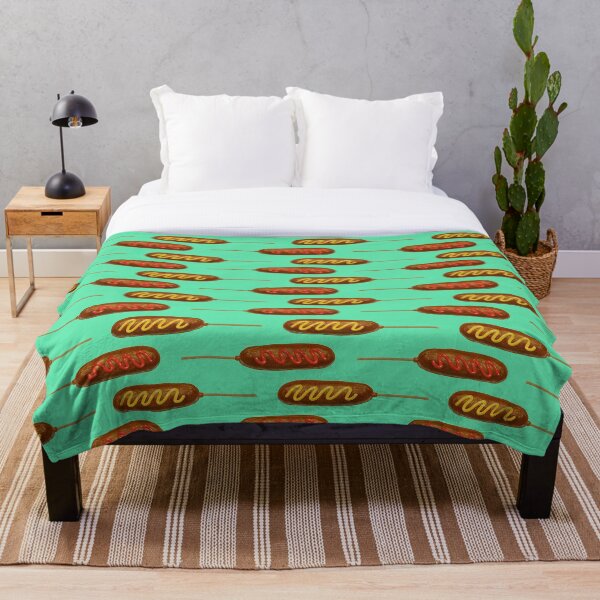 Corn Dogs Throw Blanket