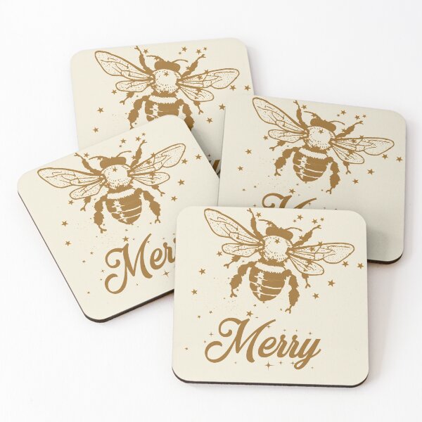 Item preview, Bee merry typography text art quote by Word Fandom - wordfandom designed and sold by Kerry Pritchard.