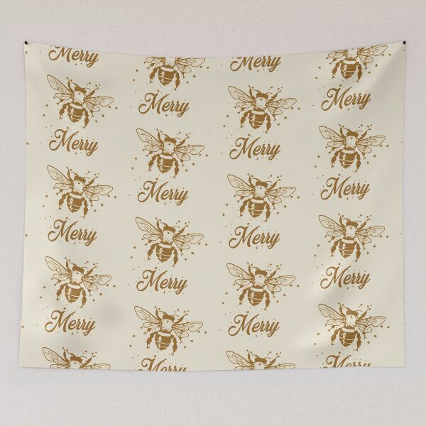 Item preview, Bee merry typography text art quote by Word Fandom - wordfandom designed and sold by Kerry Pritchard.