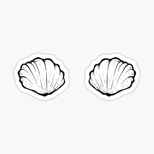 Seashell Bra Sticker for Sale by dupabyte