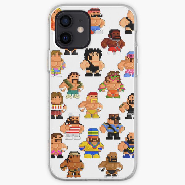 Old School 8 bit Wrestlers from the 80s-90s iPhone Soft Case