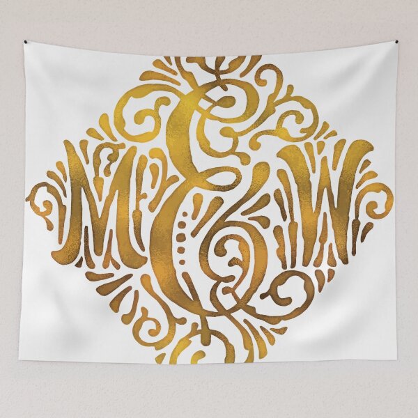 Item preview, Wedding Monogram in Gold Letters M and W designed and sold by junkydotcom.