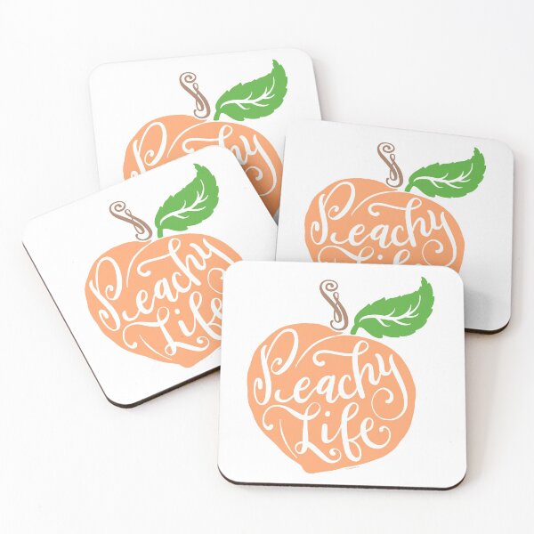 Item preview, Peachy Life Unique Peach Hand Drawn Hand Lettered Design designed and sold by DoubleBrush.