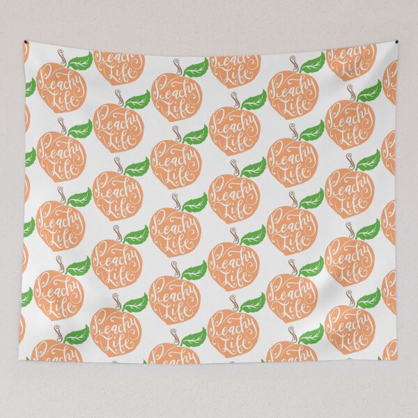 Item preview, Peachy Life Unique Peach Hand Drawn Hand Lettered Design designed and sold by DoubleBrush.