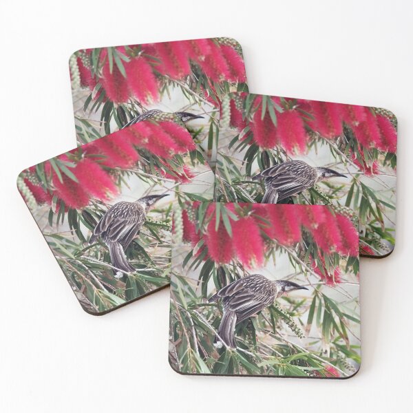 Item preview, Red Wattlebird in the Bottlebrush designed and sold by imaginethis.