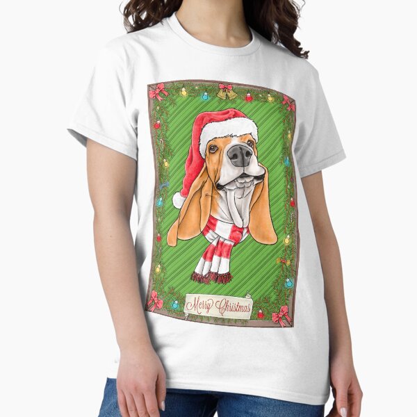 Basset hound Merry Christmas  Classic T-Shirt