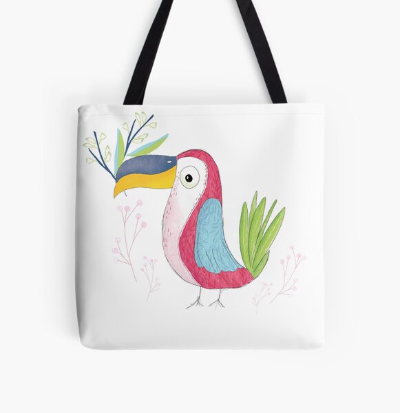 Tropical tucan All Over Print Tote Bag