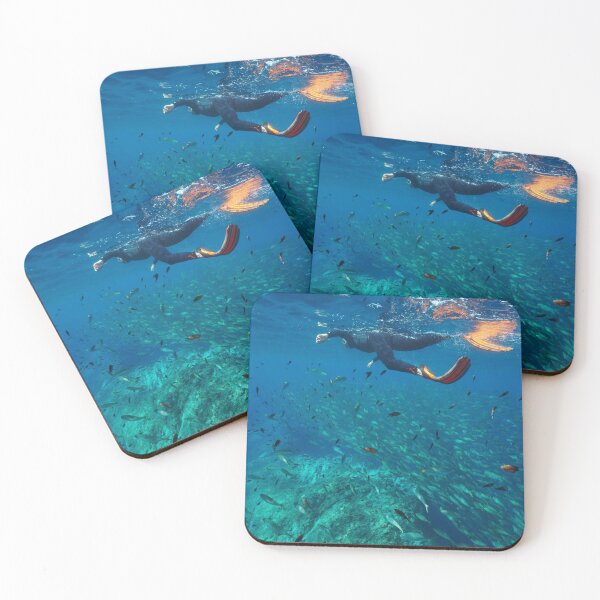 Item preview, Snorkeling en el mar Mediterráneo con muchos peces bajo el agua designed and sold by Seaphotoart.