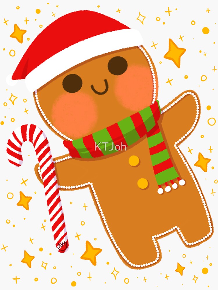 Christmas Candy Cane and Gingerbread Man Merry Christmas