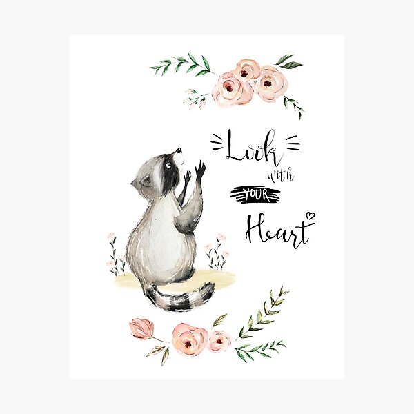 Item preview, Racoon and flowers designed and sold by SashaMaslo.