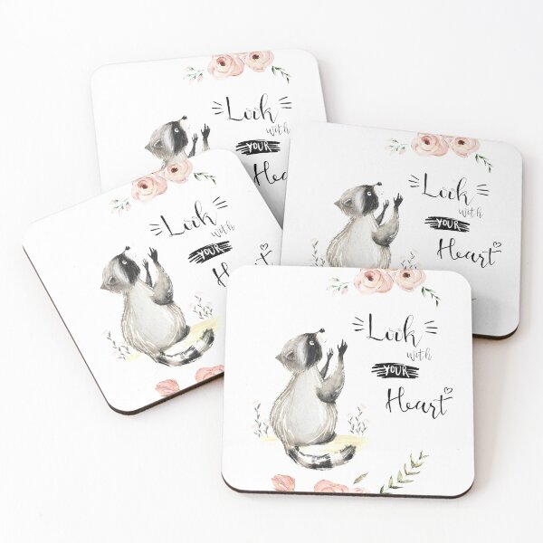 Item preview, Racoon and flowers designed and sold by SashaMaslo.