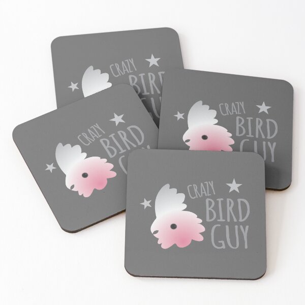 Item preview, Crazy Bird Guy with pink and grey galah designed and sold by jazzydevil.
