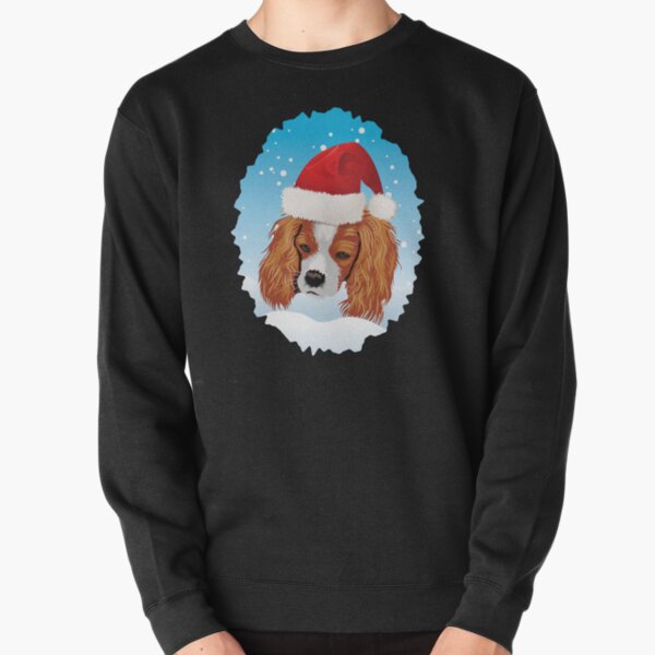 Vista previa del artículo con la obra «Un Cavalier King Charles Spaniel en una nevada escena navideña», diseñado y vendido por Gerald Waters.