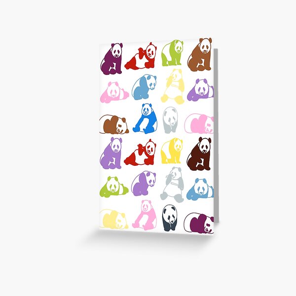 Colourful pandas Greeting Card