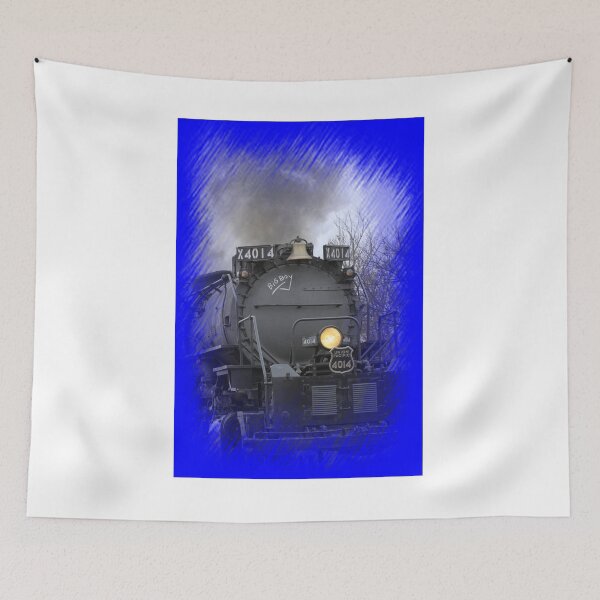 Item preview, Big Boy 4014 going threw Black Wolf Kansas with tree's smoke and steam. designed and sold by ROBERTDBROZEK.