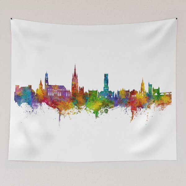 Item preview, Bruges Belgium Skyline designed and sold by ArtPrints.
