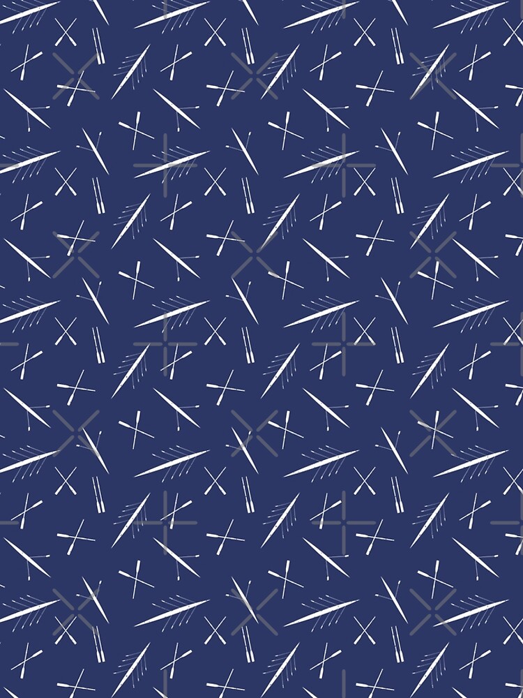 Discover Rowing Club Navy Blue and White Scull Pattern | Leggings