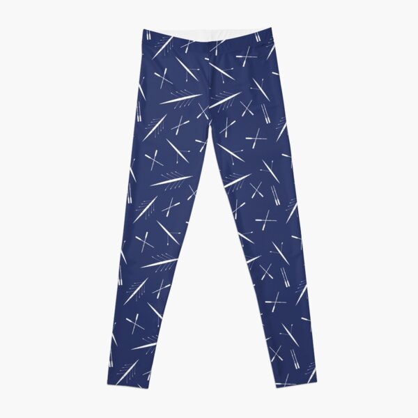 Discover Rowing Club Navy Blue and White Scull Pattern | Leggings