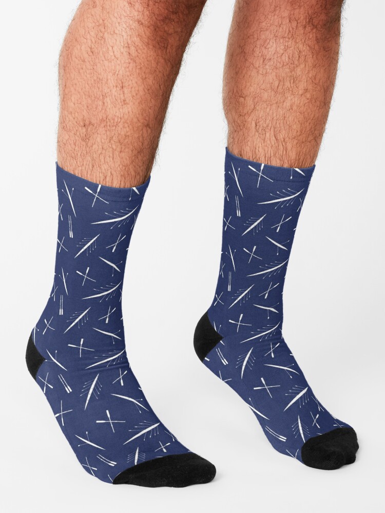 Discover Rowing Club Navy Blue and White Scull Pattern | Socks