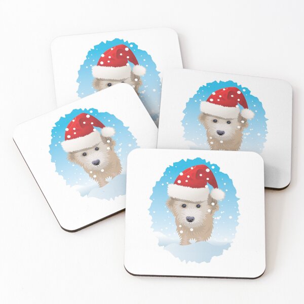 Item preview, A cute Cockapoo dog set in a snowy Christmas scene designed and sold by Gerald Waters.