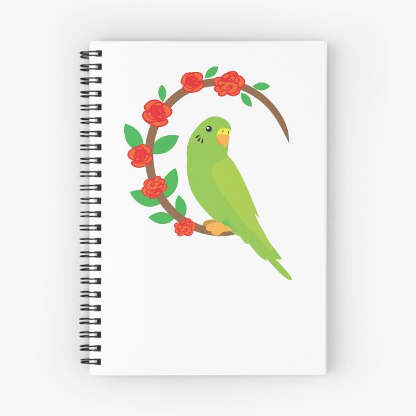 Item preview, Budgie on a wreath of flowers designed and sold by jazzydevil.