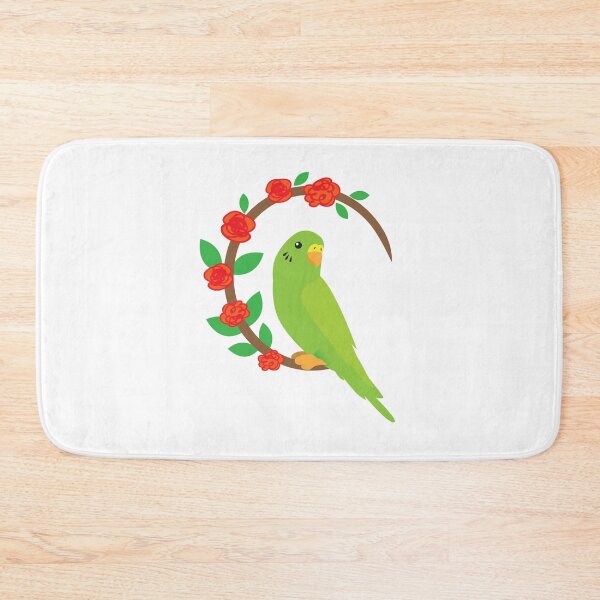 Item preview, Budgie on a wreath of flowers designed and sold by jazzydevil.