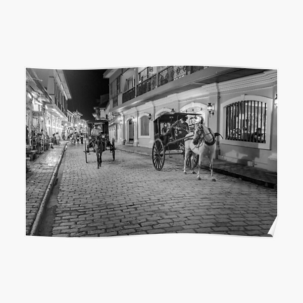 Vigan City, Philippines (black and white) Poster