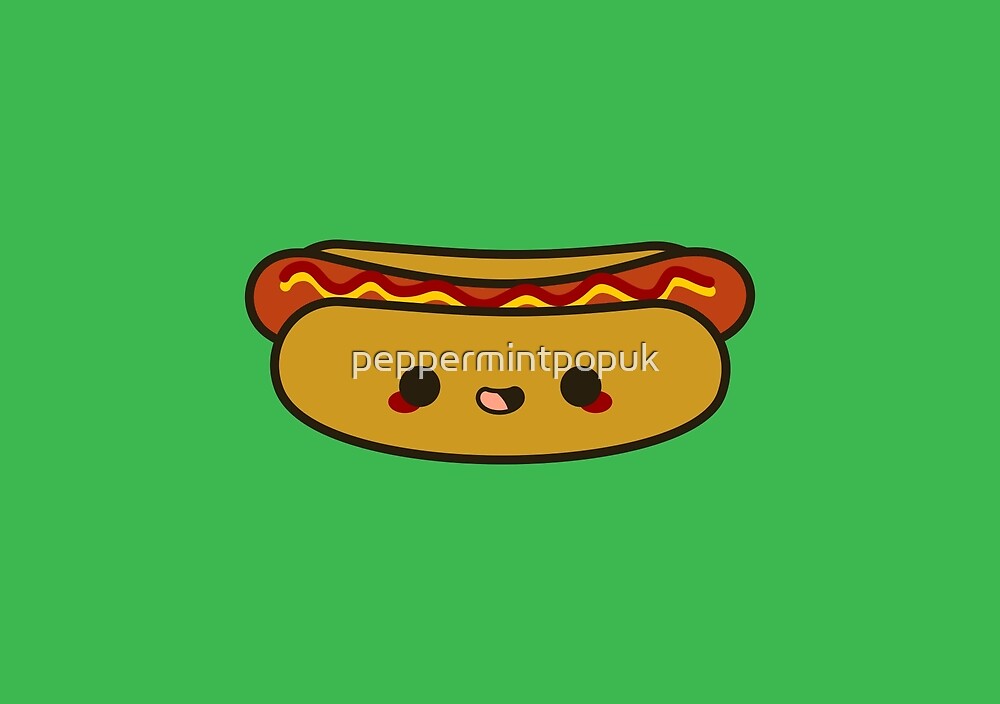 Yummy Kawaii Hot Dog By Peppermintpopuk Redbubble