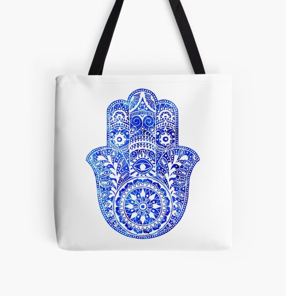 Blues Hamsa Hand All Over Print Tote Bag