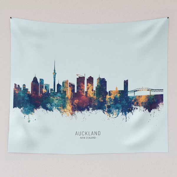 Item preview, Auckland New Zealand Skyline designed and sold by ArtPrints.
