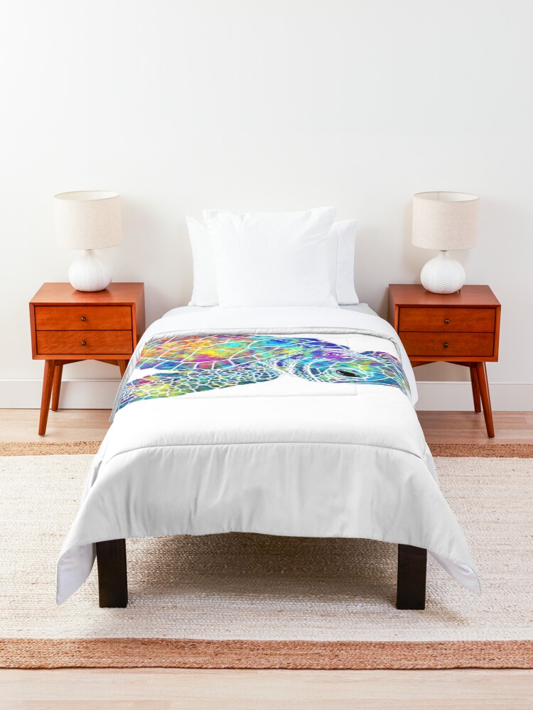 Alternate view of Sea Turtle Watercolor Art Comforter
