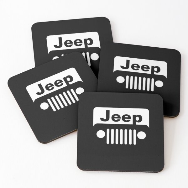 Black And White Jeep Coasters (Set of 4)