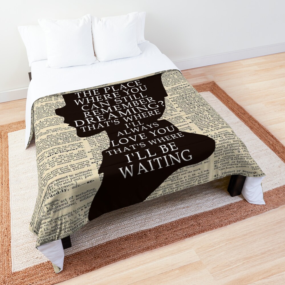 Peter Pan Over Vintage Dictionary Page - That Place Comforter