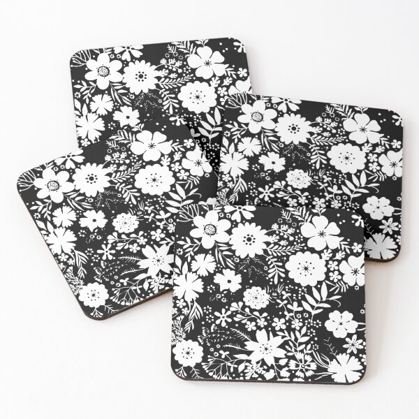 Item preview, Black and white flowers designed and sold by smileykty.