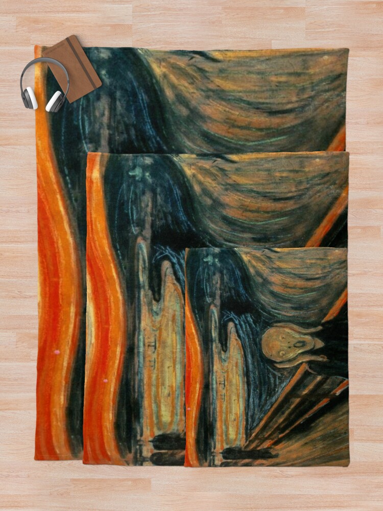 Thumbnail 5 of 6, Throw Blanket, The Scream - Edvard Munch designed and sold by maryedenoa.
