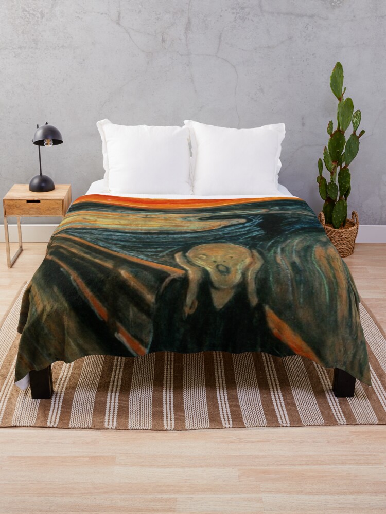 Thumbnail 1 of 6, Throw Blanket, The Scream - Edvard Munch designed and sold by maryedenoa.