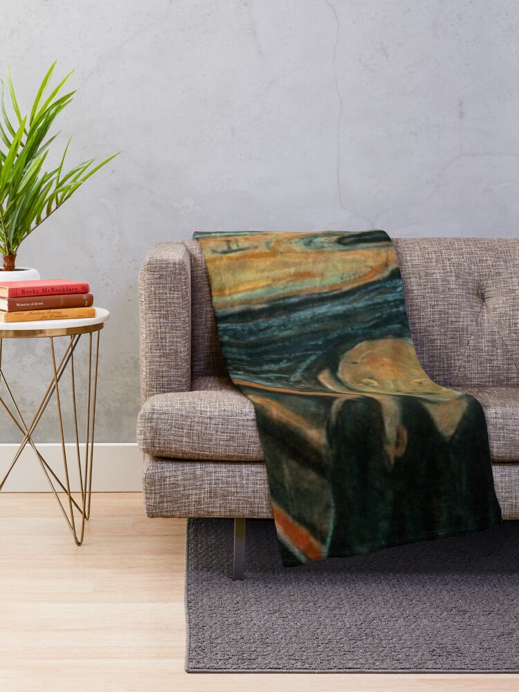 Thumbnail 2 of 6, Throw Blanket, The Scream - Edvard Munch designed and sold by maryedenoa.