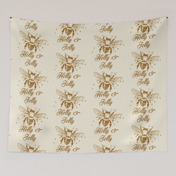 Item preview, Bee holly and jolly typography text art quote by Word Fandom - wordfandom designed and sold by Kerry Pritchard.
