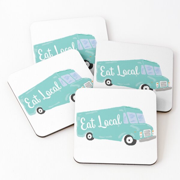 Item preview, Eat Local Teal Blue Food Truck designed and sold by awkwarddesignco.