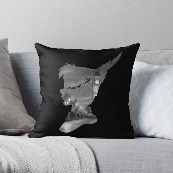 Peter Pan Over London Throw Pillow