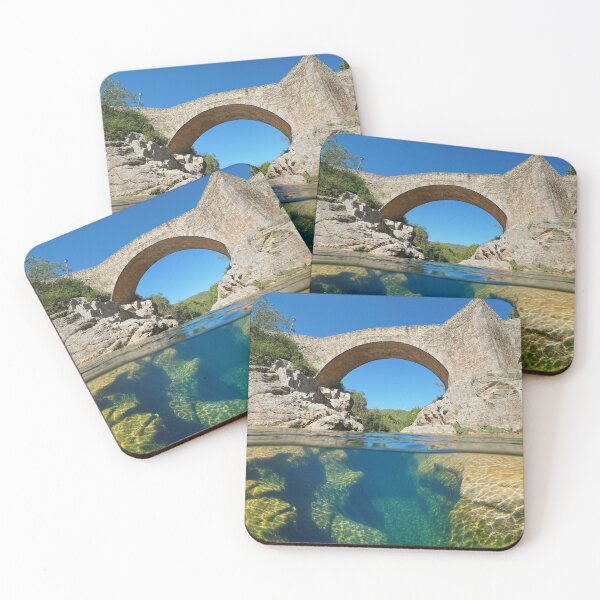 Item preview, River with old stone bridge and rocks underwater designed and sold by Seaphotoart.