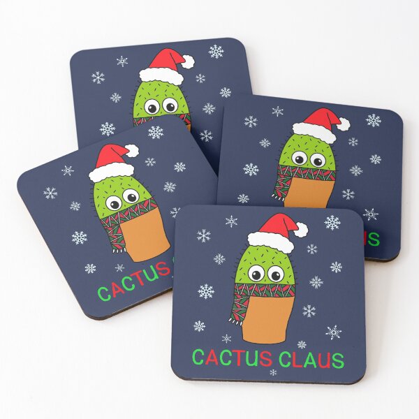 Aperçu de l'œuvre Cactus Claus - Cute Cactus With Christmas Scarf créée et vendue par DreamCactus.