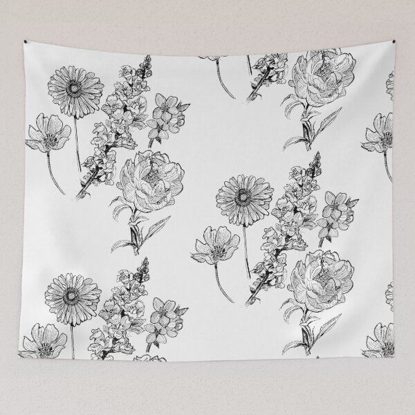 Item preview, Flower Sketch Illustration - Gerbera, Snapdragon, Rose, Plum Blossom, Cosmos designed and sold by pixiegutsGB.