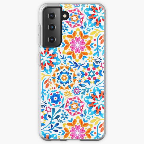 Watercolor Kaleidoscope Floral - brights Samsung Galaxy Soft Case