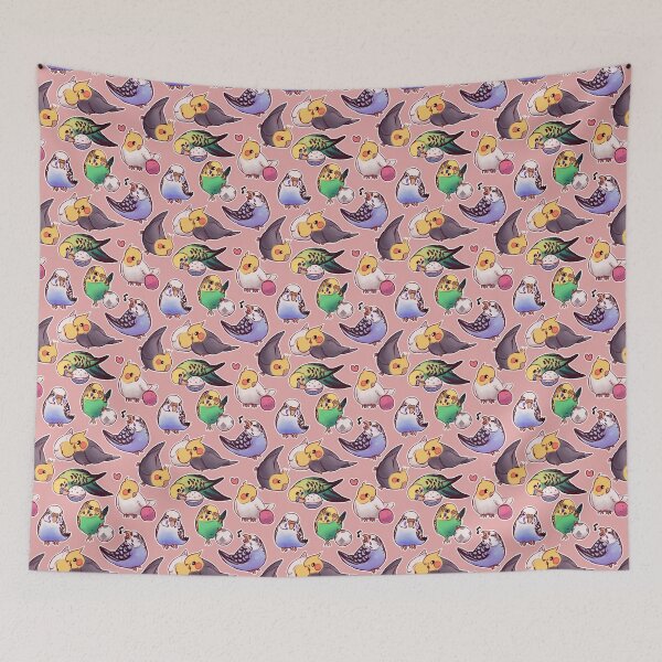 Item preview, Budgies & Cockatiels pink designed and sold by EllenorMererid.