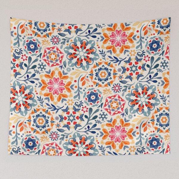 Item preview, Watercolor Kaleidoscope Floral - desaturated designed and sold by micklyn.